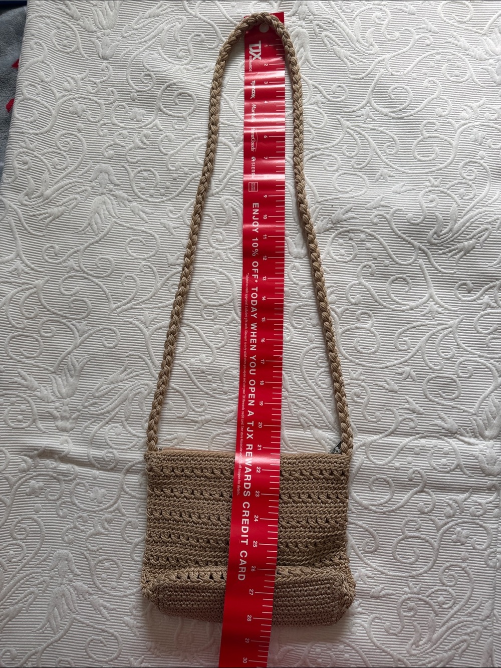 Tan Crochet Crossbody Bag - Picture 5 of 6